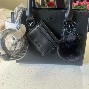 Aldo Elegant Black Tote with Accessories
